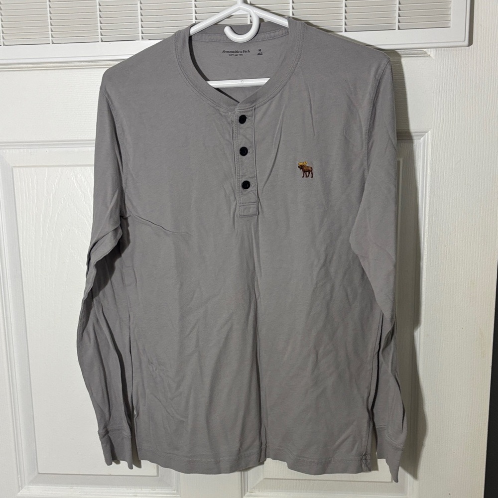 Abercrombie & Fitch Charcoal Long Sleeve Henley